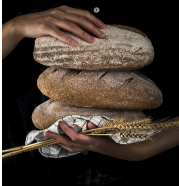 bread in the baker's hands.