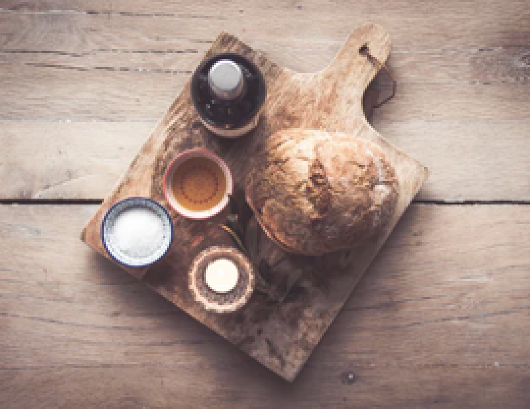 bread on the table.